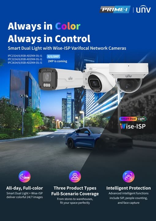 Новые вариофокальные IP-камеры Uniview с технологией Smart Dual Light
