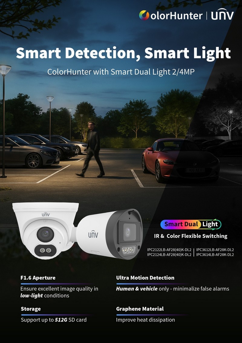 Uniview представляет обновленные IP-камеры Color Hunter