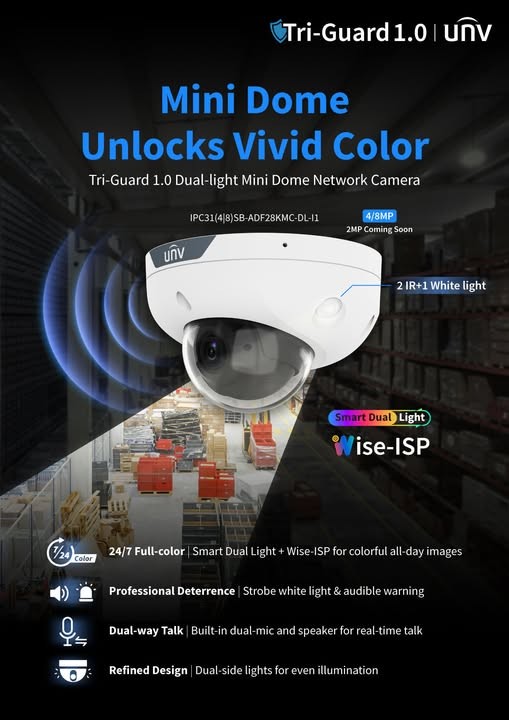 Uniview представляет мини-купольные камеры Tri-Guard 1.0