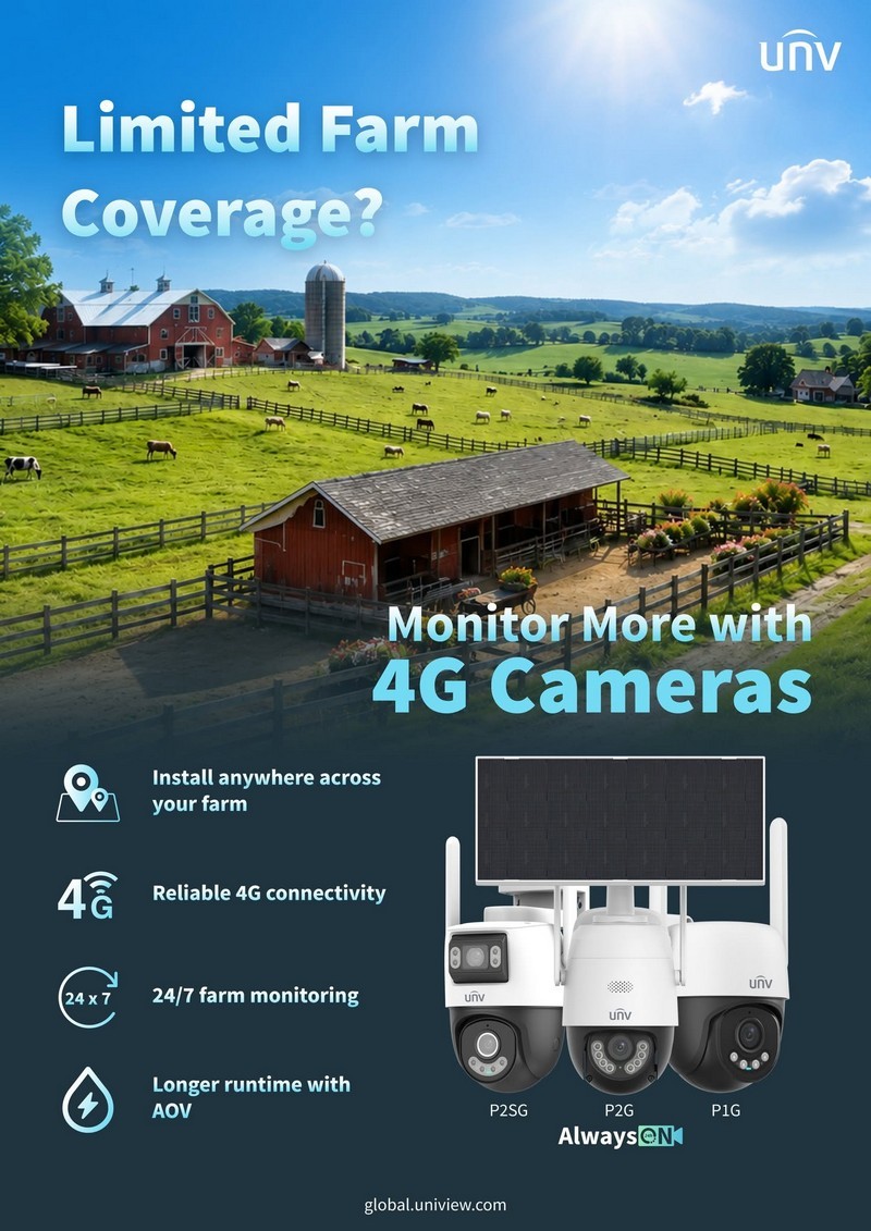 Контроль за каждым гектаром: 4G-камеры Uniview для удалённых уголков фермы