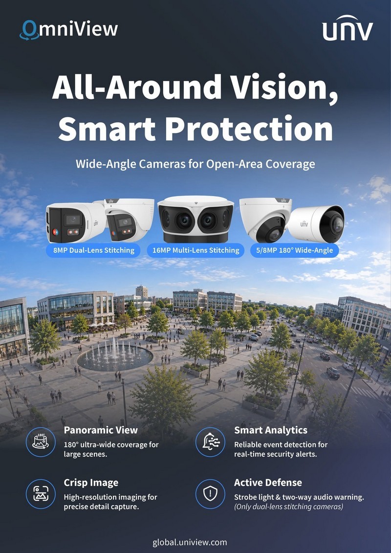 Панорамные IP-камеры Uniview OmniView - умная защита для открытых пространств