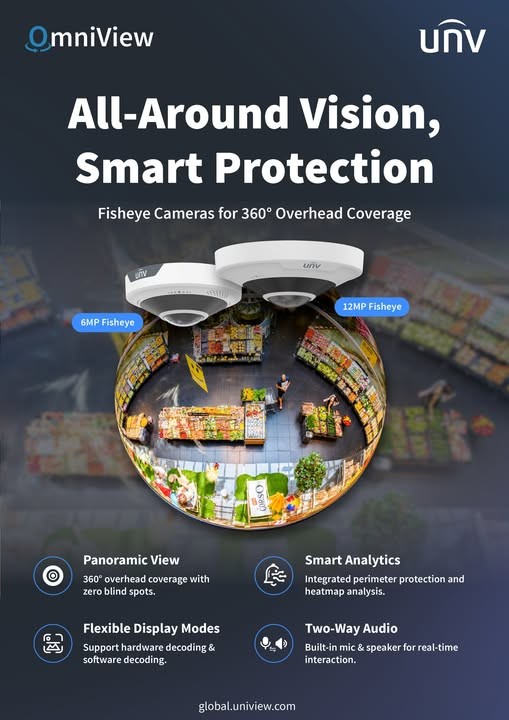 Новая линейка панорамных IP-камер Uniview с обзором 360&deg;